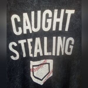 Men's Caught Stealing Baseball T Shirt Size XL Unisex